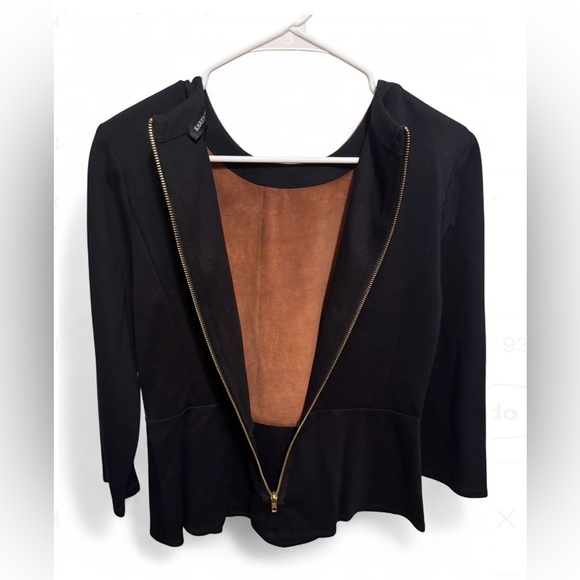 Karen Harman Leather Peplum Top - Picture 6 of 8